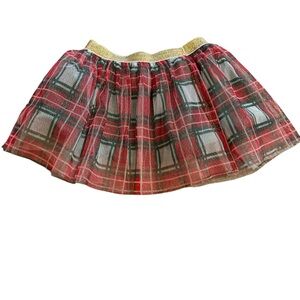 Plaid Skater Skirt with Gold Waistband